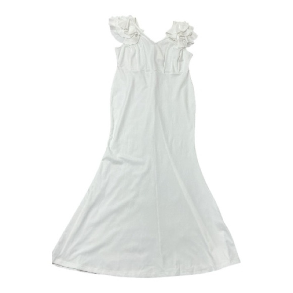 Ekaliy - NWT - Elegant White Ruffle Sleeve Dress - Picture 4 of 4